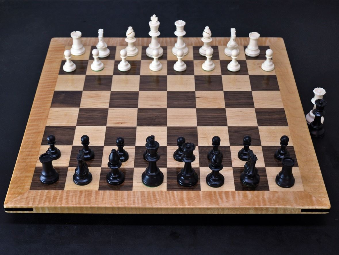 Sweet Hill Wood Chess Boards. Wenge and Maple Chess board - 1½ inch squares
