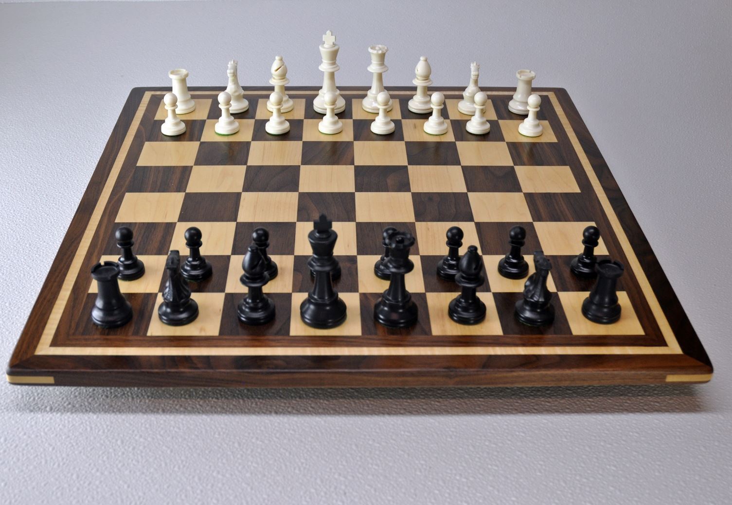 Chess Board Inlaid Wooden Flat Board Game Mahogany & Maple 