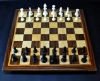 Walnut and maple Chess board 2.25" squares with Cherry delimiter and Walnut frame image 3
