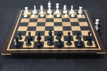 Picture of Wenge Chess Board with 2 inch squares and curly Maple inlay frame