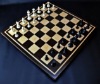 Peruvian Walnut and Curly Maple Chess board with inlay frame -2½ inch squares image 3