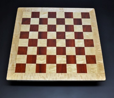 Bloodwood and Curly Maple with Curly Maple frame with 2 inch squares image 1